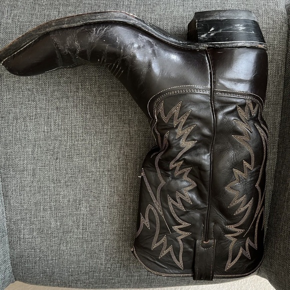 Justin Mens Western Leather Boots 2908 Size 10 D Black SB05 - Picture 5 of 8